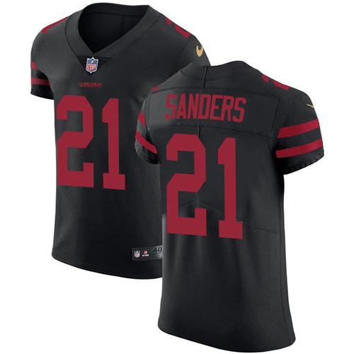 Nike 49ers #21 Deion Sanders Black Alternate Men's Stitched NFL Vapor Untouchable Elite Jersey - Click Image to Close